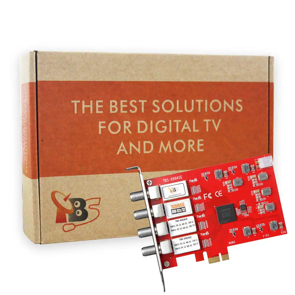 TBS6904se DVB-S S2 S2X Quad Tuner PCIe Card for Watching and Recording Satellite FTA TV Channels on PC