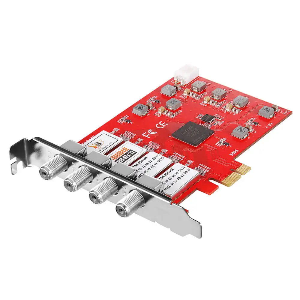 TBS6904se DVB-S S2 S2X Quad Tuner PCIe Card for Watching and Recording Satellite FTA TV Channels on PC