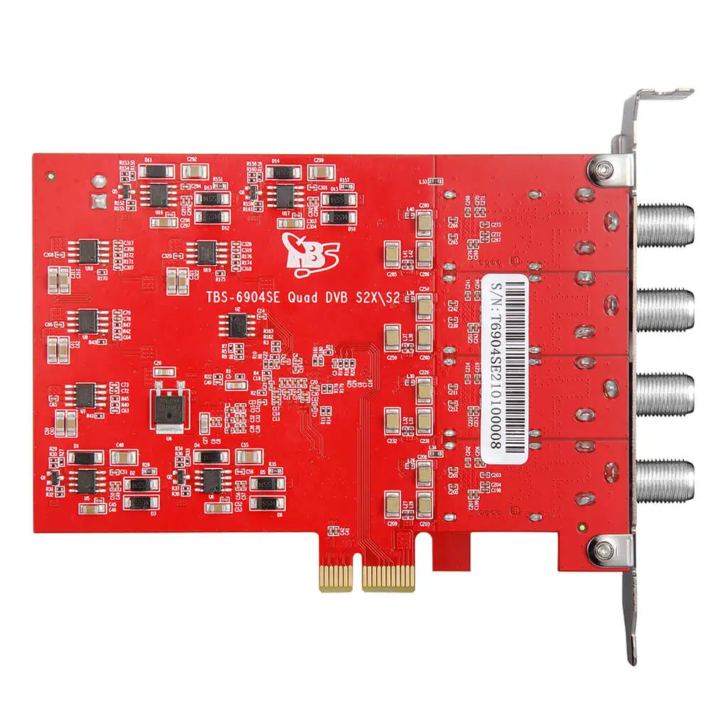 TBS6904se DVB-S S2 S2X Quad Tuner PCIe Card for Watching and Recording Satellite FTA TV Channels on PC