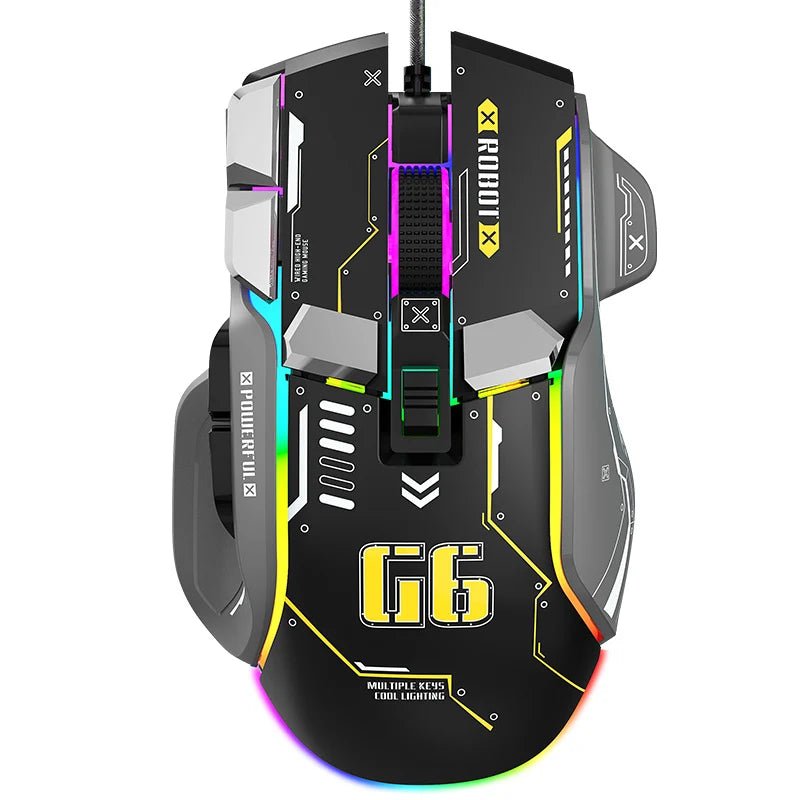 Mouse Mouse Para Jogos G6 Fio 128000 DPI Macro Programável RGB disponível em TokenPI Store