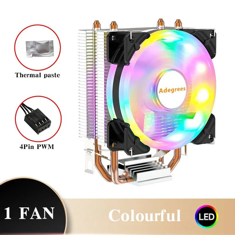 CPU Cooler Cooler de CPU PWM 3P 4P Silencioso Para PCs Intel AMD disponível em TokenPI Store