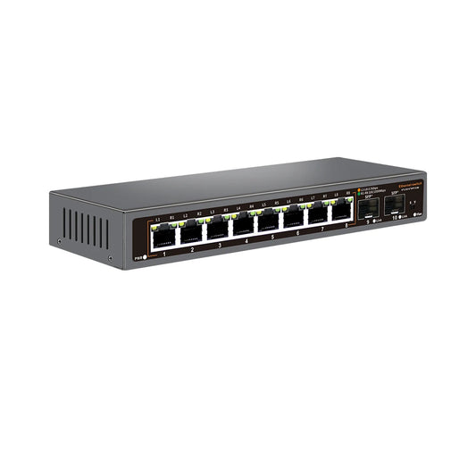 Bullscom 10-Port Network Switch | 8 x 2.5Gb Ethernet + 2 x 10Gb SFP+