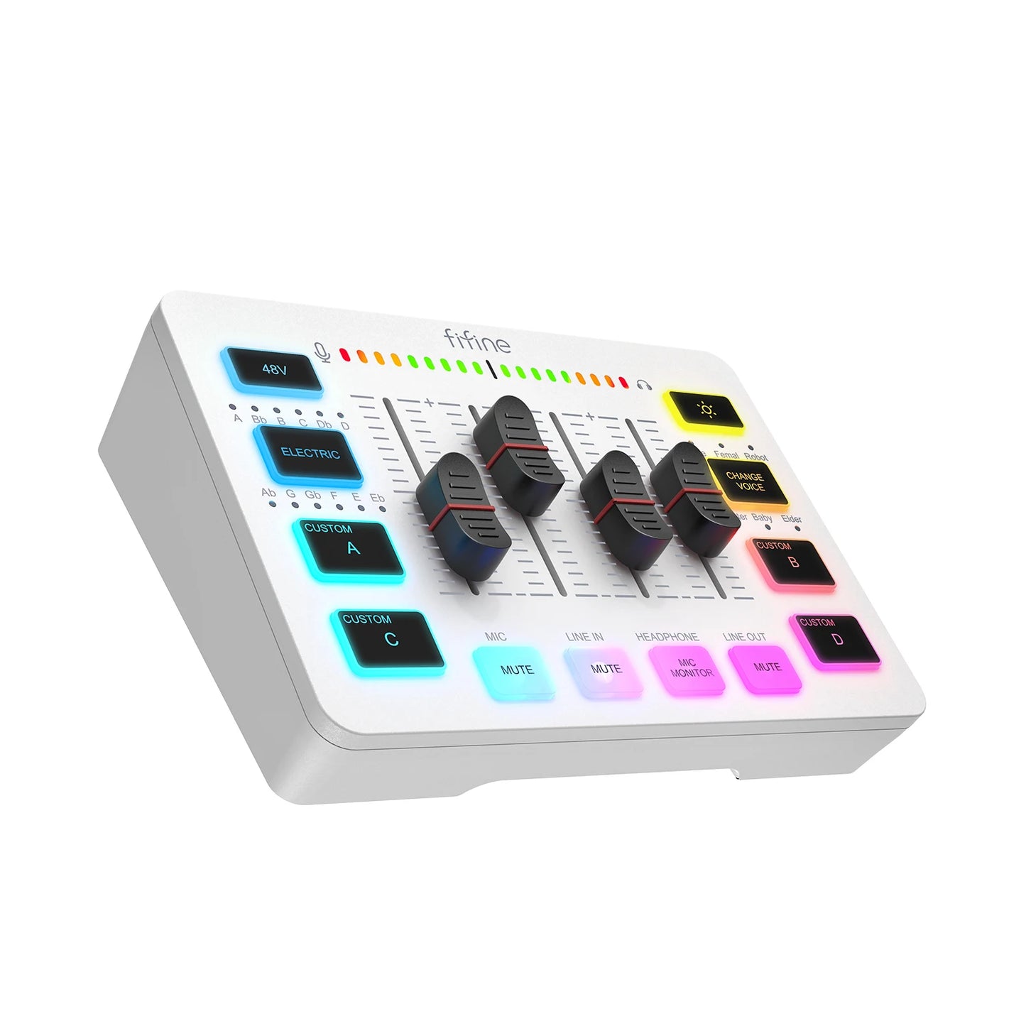Audio Mixer FIFINE Mixer de Áudio para Jogos SC3 com 4 Canais RGB disponível em TokenPI Store