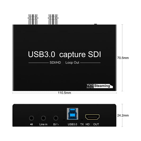 SDI USB 3.0 Video Audio Capture Card with SDI/HD Loop out Grabber Dongle Game Streaming Equipment Live Broadcast CAPTURE Card