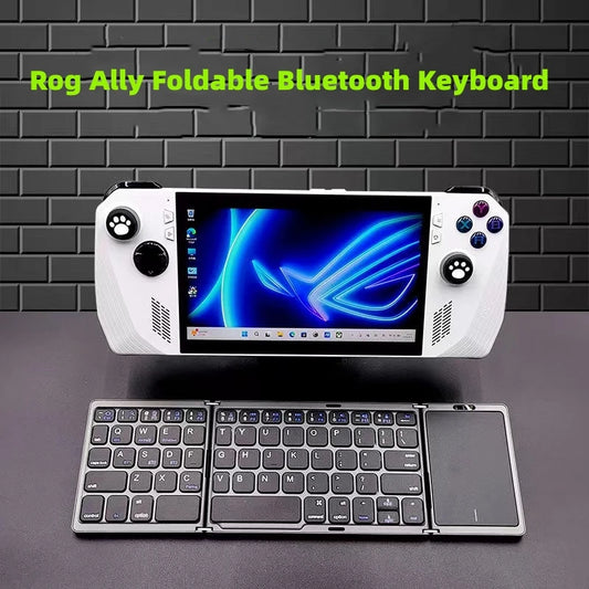 Rog Ally Foldable Bluetooth Keyboard for Travel, Tri-Folding Wireless Portable Keyboard with Touchpad Keyboard for ASUS Rog Ally