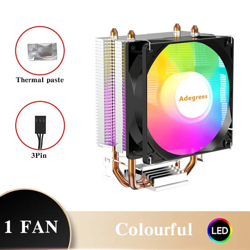 CPU Cooler Cooler de CPU PWM 3P 4P Silencioso Para PCs Intel AMD disponível em TokenPI Store