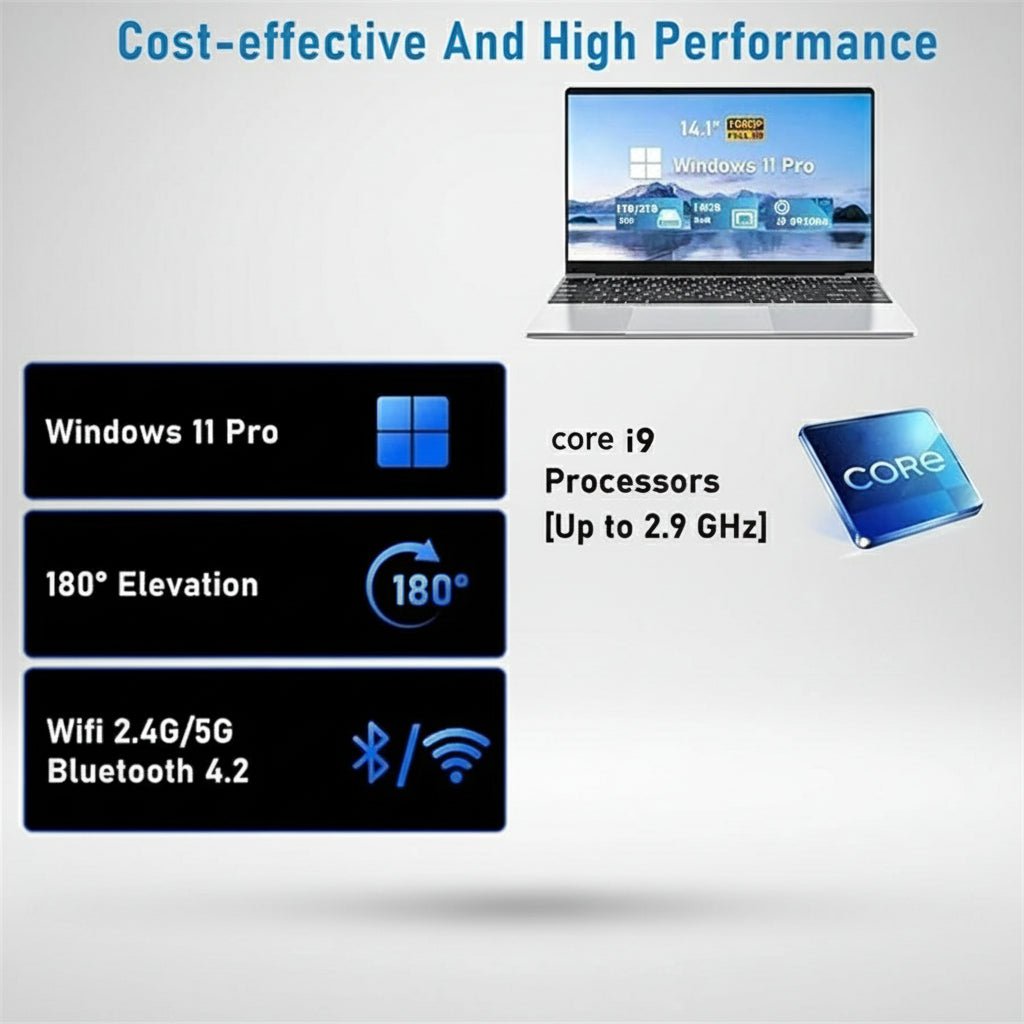 Laptop Laptop 14.1” i9-8950HK – 16GB RAM | 1TB/2TB SSD | Full HD | Corpo Metálico | Windows 11 Pro em TokenPI Store