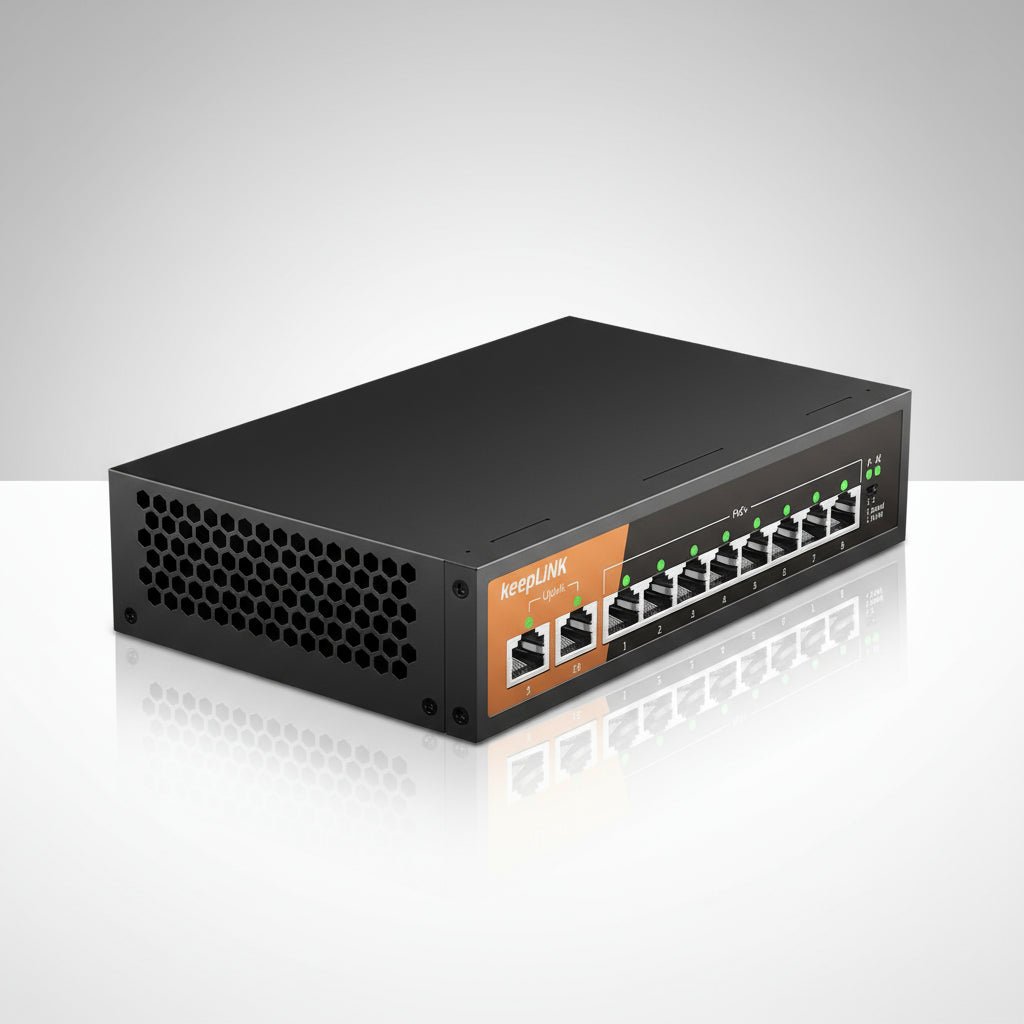 Switch KeepLiNK Switch Gigabit 10 Portas PoE Uplink Premium disponível em TokenPI Store