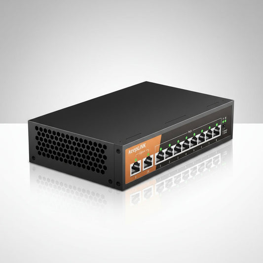 Switch KeepLiNK Switch Gigabit 10 Portas PoE Uplink Premium disponível em TokenPI Store