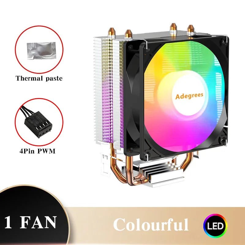 CPU Cooler Cooler de CPU PWM 3P 4P Silencioso Para PCs Intel AMD disponível em TokenPI Store