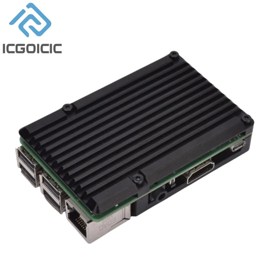 For Raspberry Pi 4 3 Model B 3B Plus Aluminum Case with Dual Cooling Fan Metal Shell Enclosure for RPI Raspberry Pi 4 3 Model