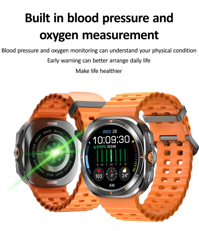 New Watch 7 Ultra Smart Watch Men HD AMOLED Screen GPS Motion Trajectory Heart Rate Bluetooth Call 1.52" SmartWatch IP68
