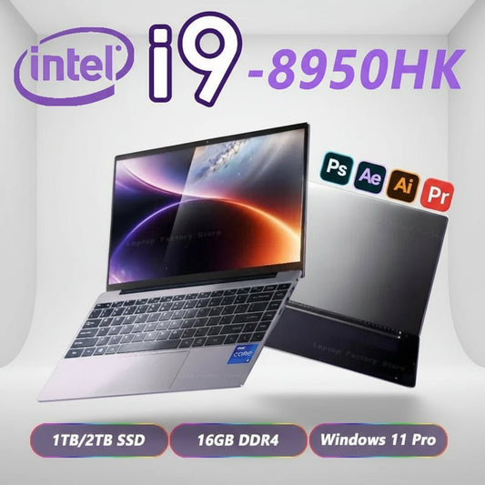 Laptop Laptop 14.1” i9-8950HK – 16GB RAM | 1TB/2TB SSD | Full HD IPS | Corpo Metálico | Windows 11 Pro em TokenPI Store
