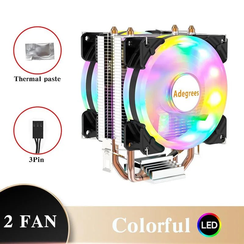 CPU Cooler Cooler de CPU PWM 3P 4P Silencioso Para PCs Intel AMD disponível em TokenPI Store