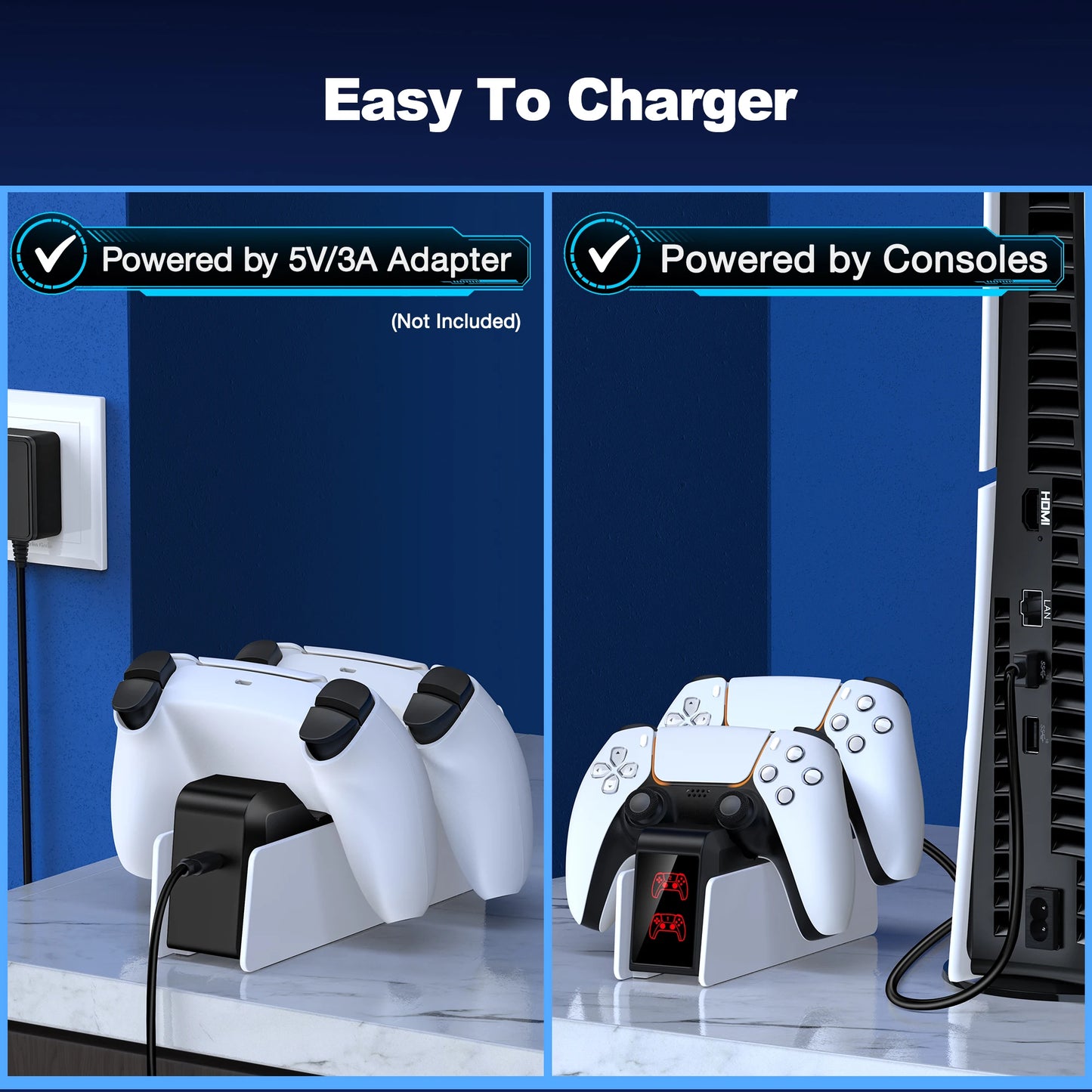 Other For PS5 Controller Charger DualSense Charging Station Dual Charging disponível em TokenPI Store