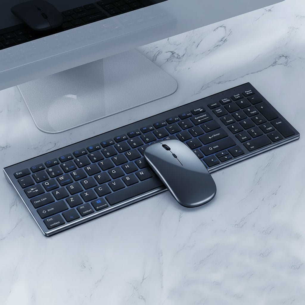 Mouse & Keyboard Kit Teclado + Mouse Sem Fio JOMAA | Bluetooth + USB | 1600 DPI | Ergonômico & Multimídia em TokenPI Store