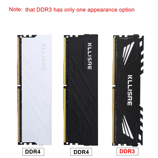 Kllisre Memória DDR3 DDR4 8GB 16GB Ram 1600 1866 2666 3200 MHz Desktop Memory DIMM Non-ECC