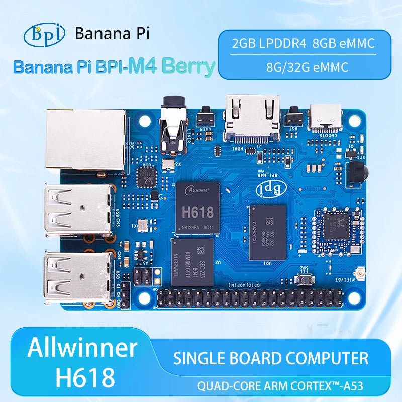 Mini Board Banana Pi M4 Berry: Power-packed SBC with WiFi & Bluetooth em TokenPI Store