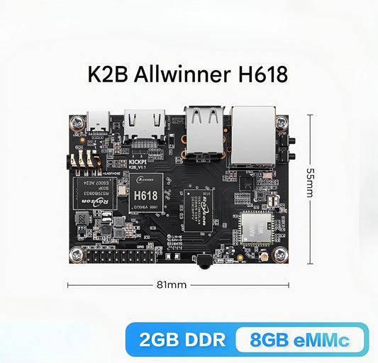KICKPI K2B H618 motherboard embedded arm core board ai IoT WIFI bluetooth