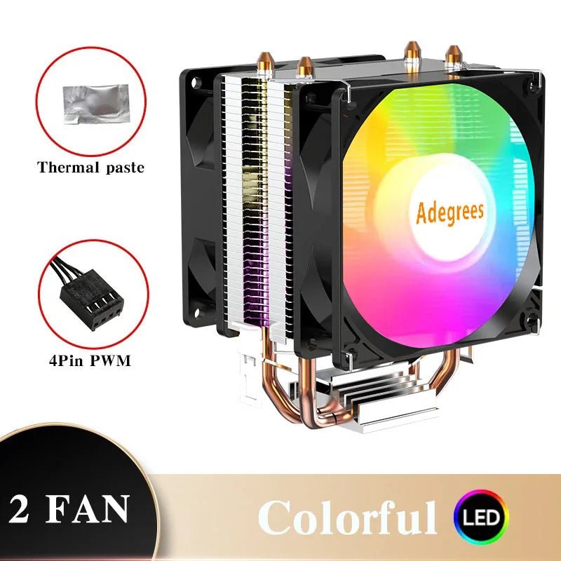 CPU Cooler Cooler de CPU PWM 3P 4P Silencioso Para PCs Intel AMD disponível em TokenPI Store