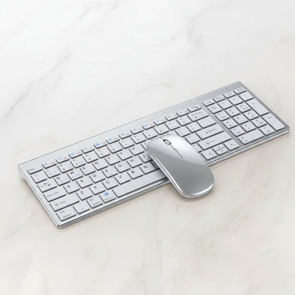 Mouse & Keyboard Kit Teclado + Mouse Sem Fio JOMAA | Bluetooth + USB | 1600 DPI | Ergonômico & Multimídia em TokenPI Store