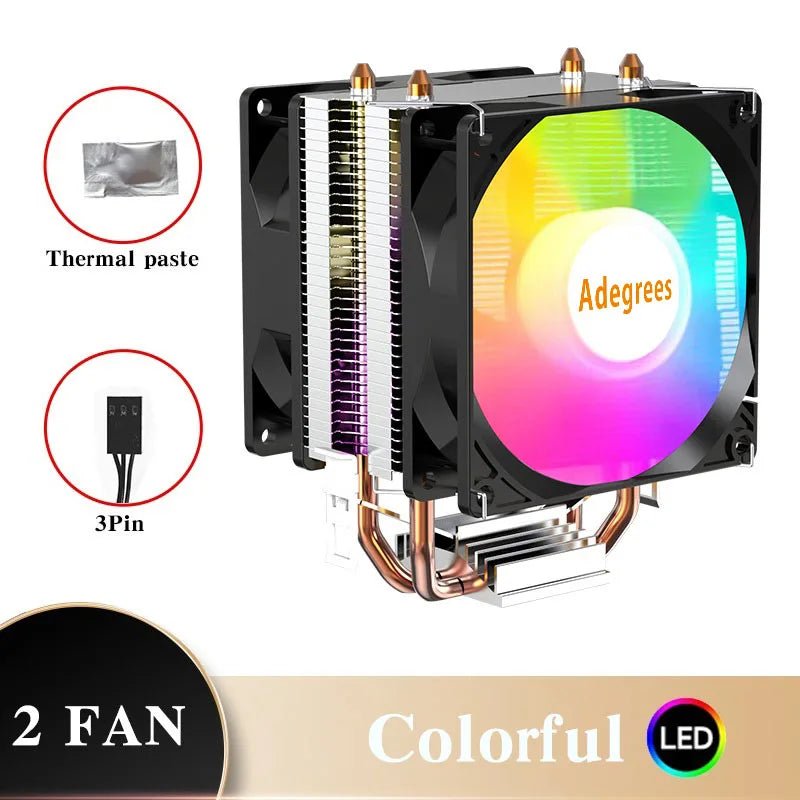 CPU Cooler Cooler de CPU PWM 3P 4P Silencioso Para PCs Intel AMD disponível em TokenPI Store