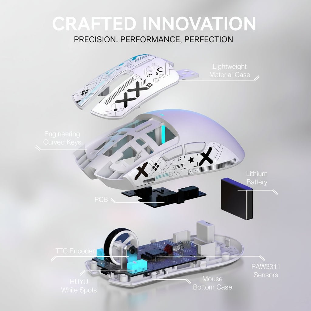 Mouse Mouse Attack Shark X11: leve, sem fio e iluminação RGB 22K DPI em TokenPI Store