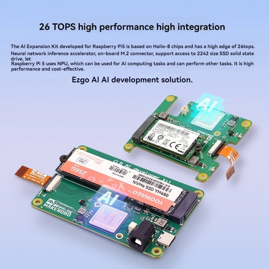 Raspberry PI 5 AI Kit AI Kit PCIE to M.2 expansion board Hailo-8 AI accelerator