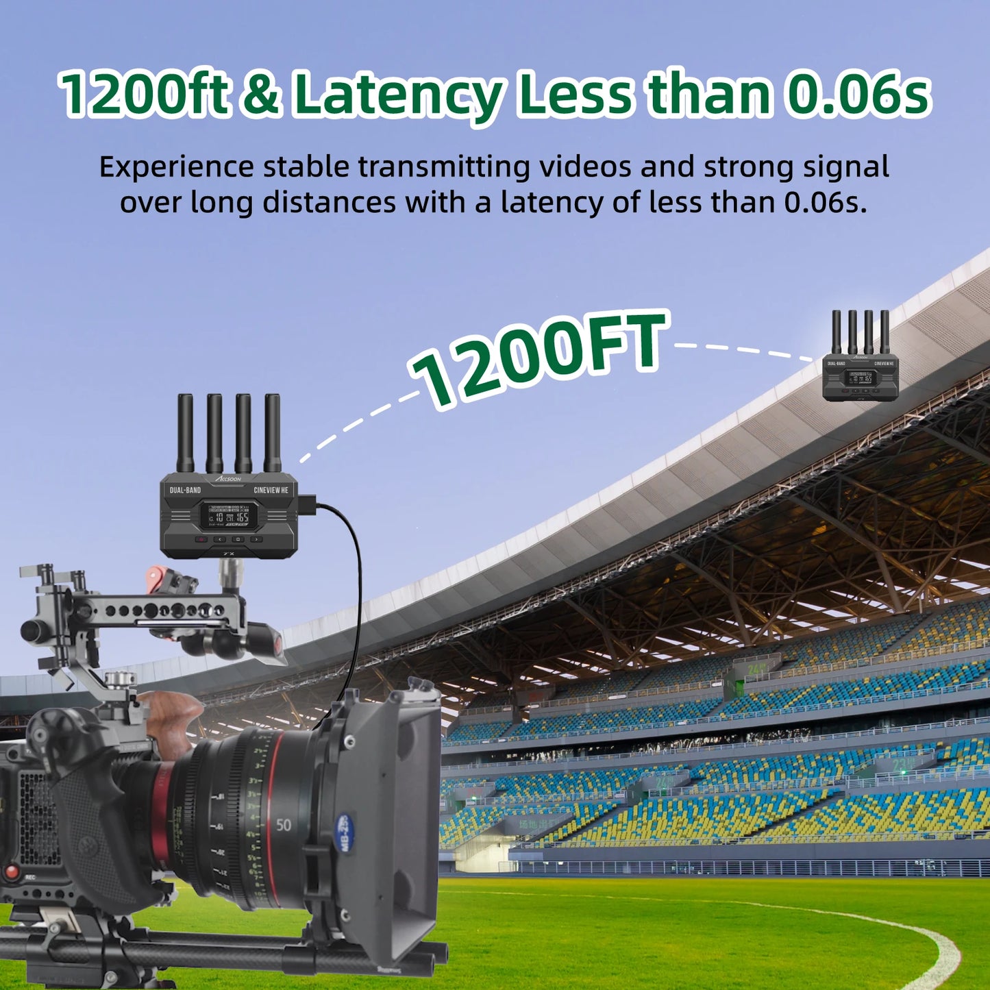 Wireless Hdmi Accsoon CineView HE Video Camera Transmitter Receiver 2.4/5G hz Dual-band Transmission UVC Live Streaming Monitor