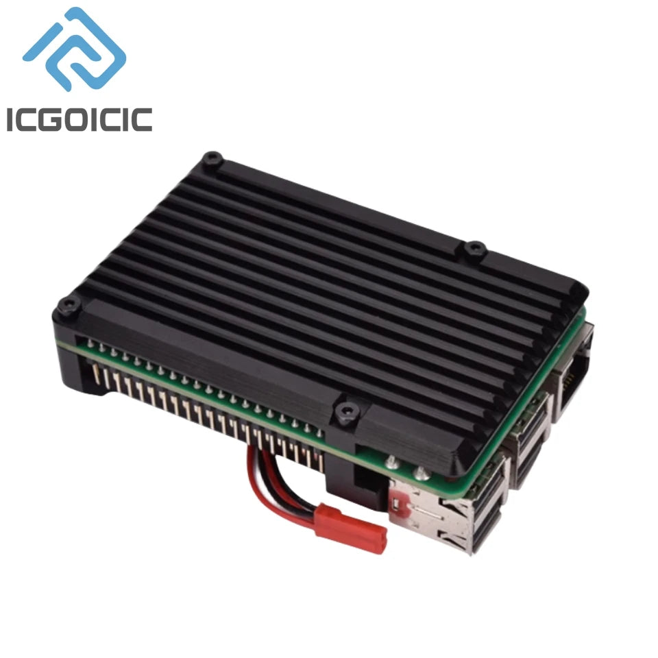 For Raspberry Pi 4 3 Model B 3B Plus Aluminum Case with Dual Cooling Fan Metal Shell Enclosure for RPI Raspberry Pi 4 3 Model