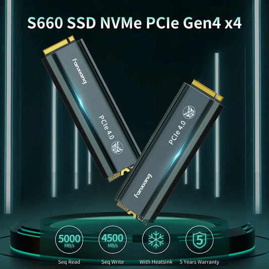 [EU/US Shipping]Fanxiang S660 M.2 SSD 500G 1TB 2TB 5000MB/s M.2 NVMe PCIe4.0x4 SSD Internal Solid State Drive For PS5 Desktop PC