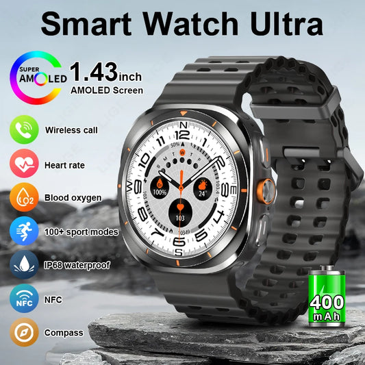 New Watch 7 Ultra Smart Watch Men HD AMOLED Screen GPS Motion Trajectory Heart Rate Bluetooth Call 1.52" SmartWatch IP68