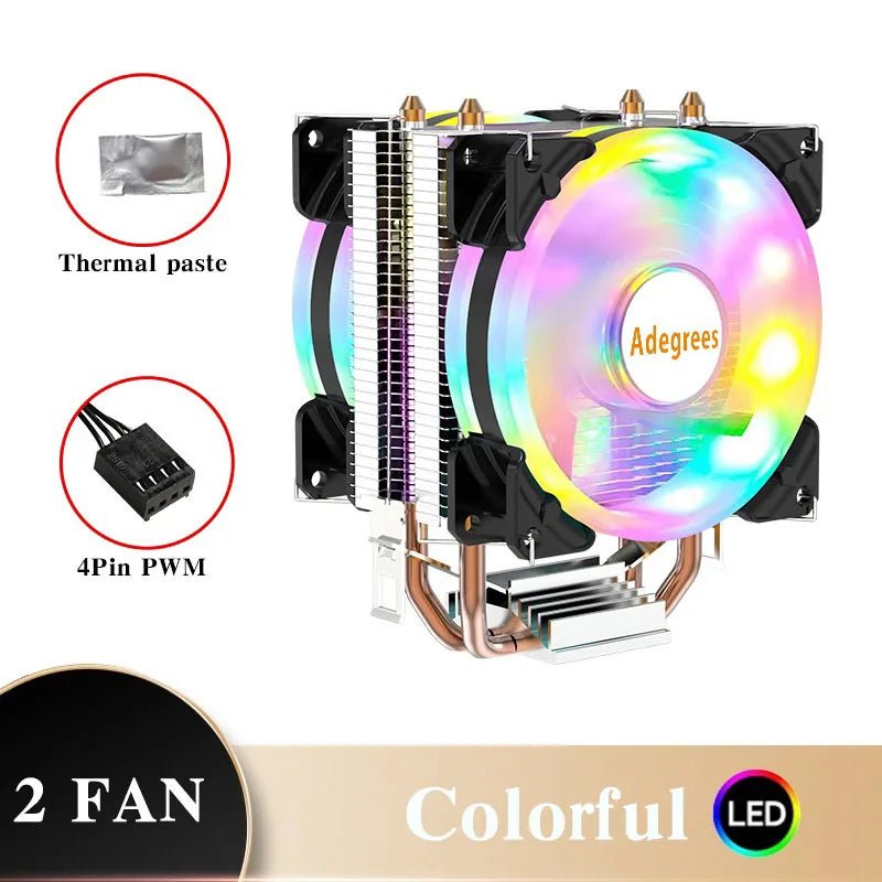 CPU Cooler Cooler de CPU PWM 3P 4P Silencioso Para PCs Intel AMD disponível em TokenPI Store