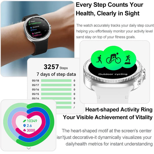 Watch8 Classic GPS Compass NFC Sports Smart Watch 1.43'' Amorel Rotating Dial BT Call 3ATM Waterproof Watch7 Upgraded Smartwatch