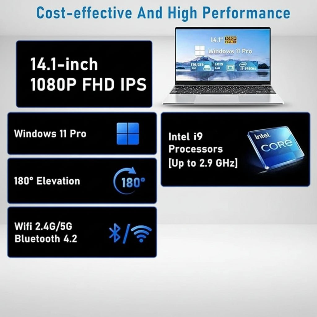 Laptop Laptop 14.1” i9-8950HK – 16GB RAM | 1TB/2TB SSD | Full HD IPS | Corpo Metálico | Windows 11 Pro em TokenPI Store