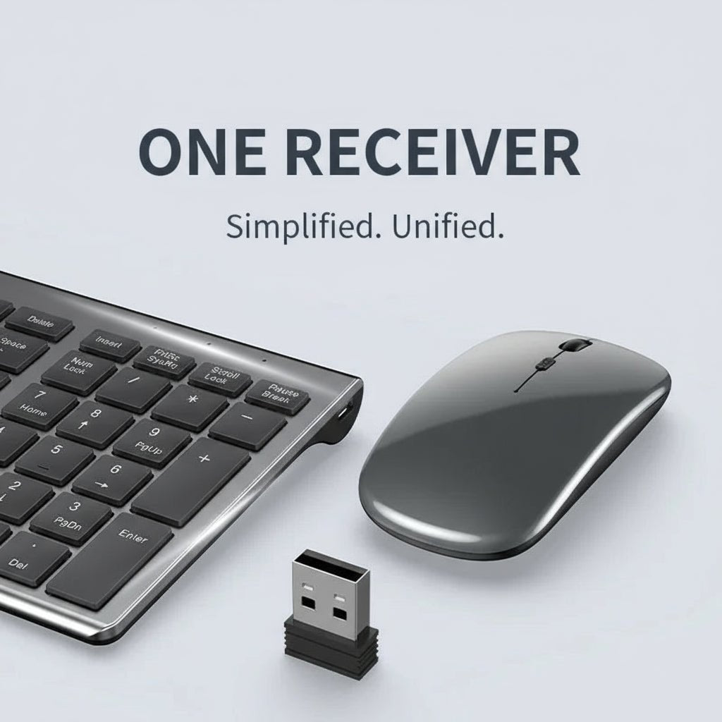 Mouse & Keyboard Kit Teclado + Mouse Sem Fio JOMAA | Bluetooth + USB | 1600 DPI | Ergonômico & Multimídia em TokenPI Store