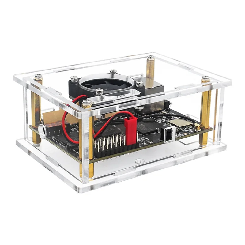 Case For Kickpi K2B H618 Deve Board Transparent Acrylic Case With Cooling Fan Pure Copper Heat Sink-TCE
