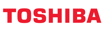 Toshiba logo in red and black on a white background