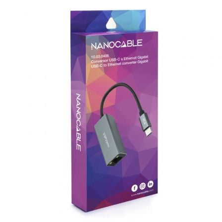 Adaptador Tipo-C - RJ45 Nanocable 10.03.0406/ 1000Mbps-1