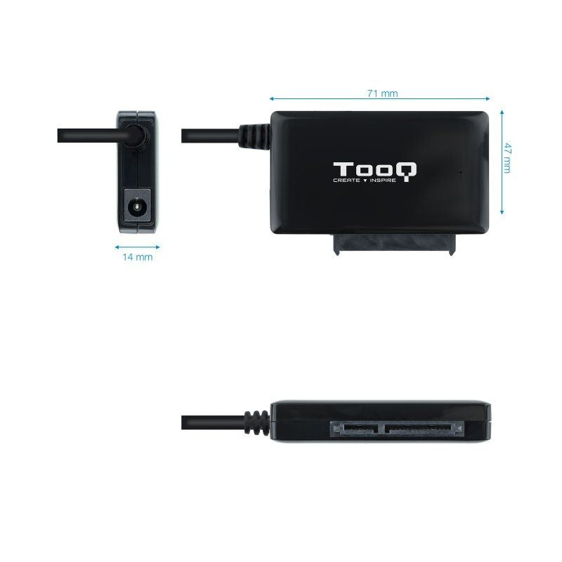Adaptador para Discos Duros 2.5"/3.5" TooQ TQHDA-02C/ USB Tipo-C Macho - SATA-0