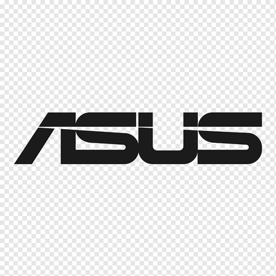 Black ASUS logo on a transparent background