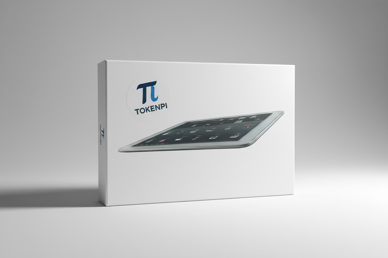 White box with TokenPi logo and product image on a gray background