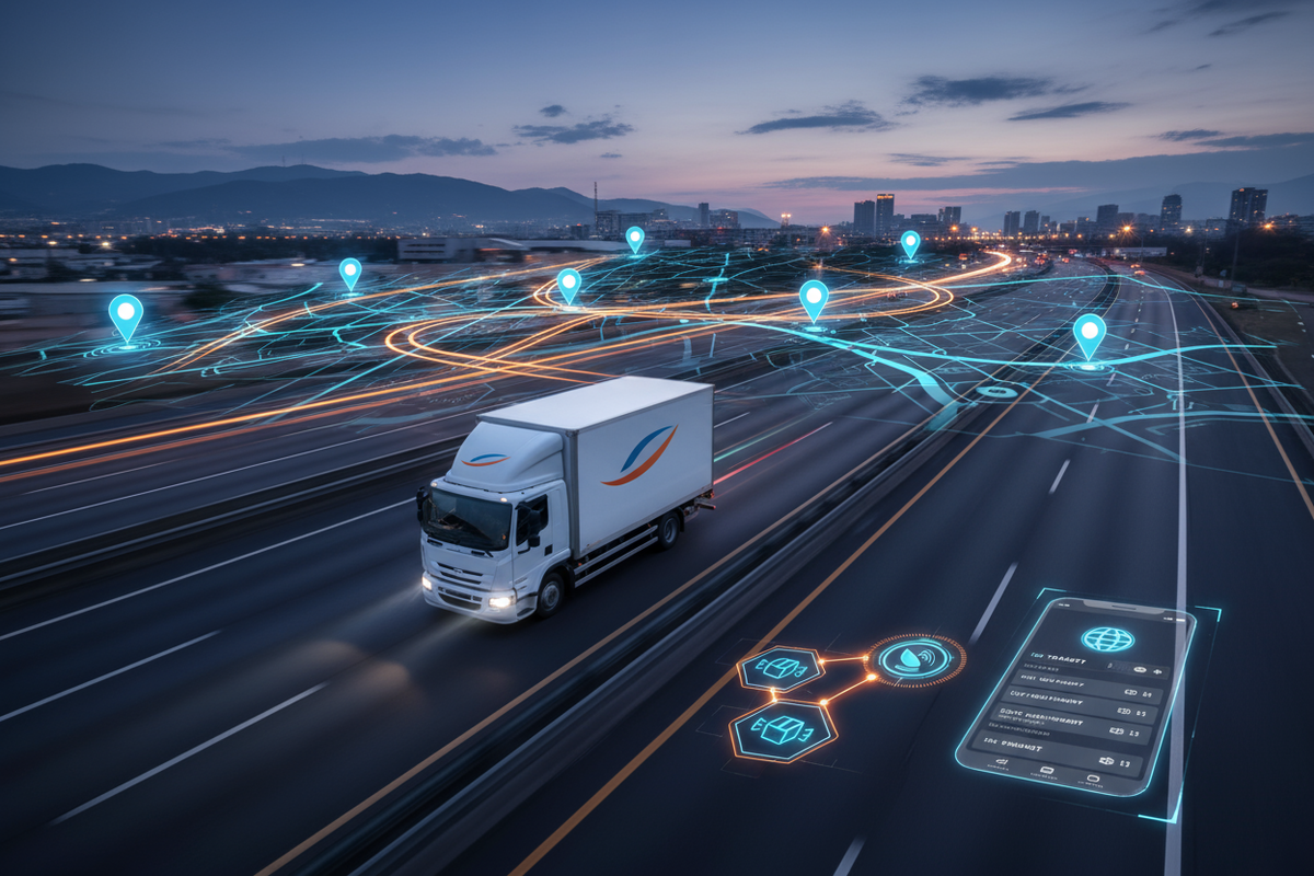 gera me uma imagem sobre transportes e rastreamento