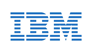 IBM logo in blue on a white background