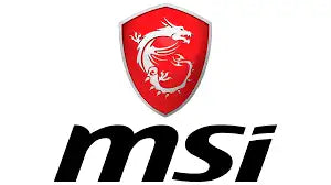 MSI logo with a red shield and dragon emblem on a white background