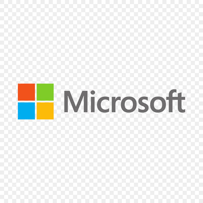 Microsoft logo on a transparent background