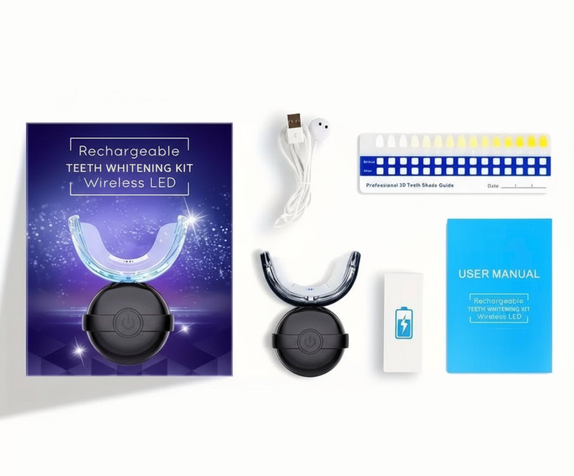 SmileKit Kit Profissional de Branqueamento Dentário LED — Recarregável e Sem Fios | Clareamento Avançado em TokenPI Store