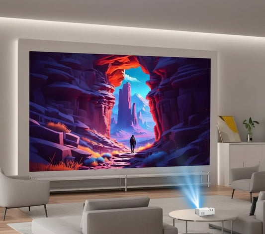 Video Projector Bundle Projetor LED Full HD + Tela 100” | Compacto, Portátil e de Alta Definição disponível em TokenPI Store