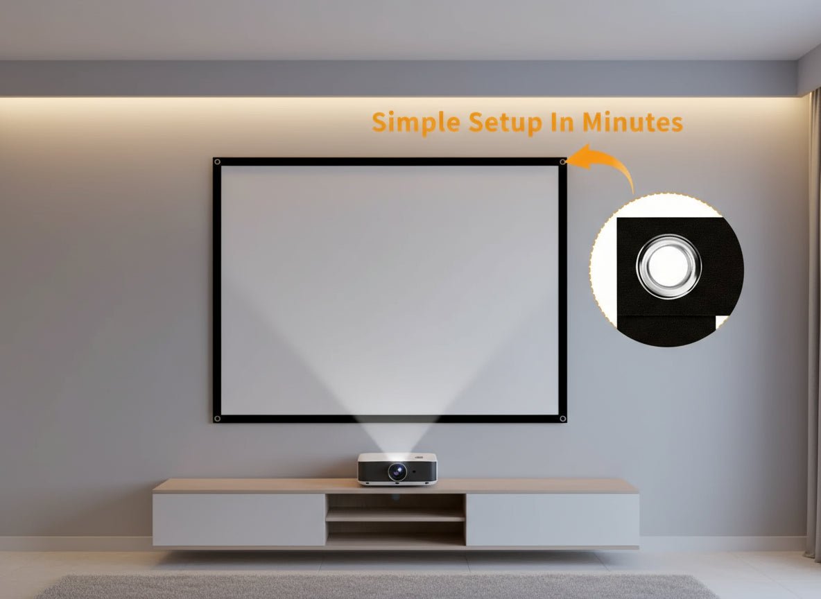 Video Projector Bundle Projetor LED Full HD + Tela 100” | Compacto, Portátil e de Alta Definição disponível em TokenPI Store